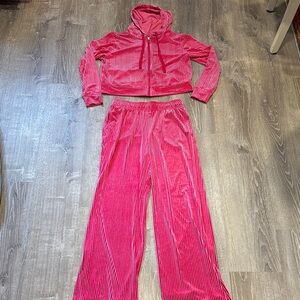 Colsie Pink Velour Jumpsuit